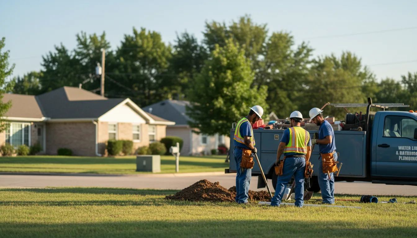 Residential water line and bathroom plumbing service in Panora, IA